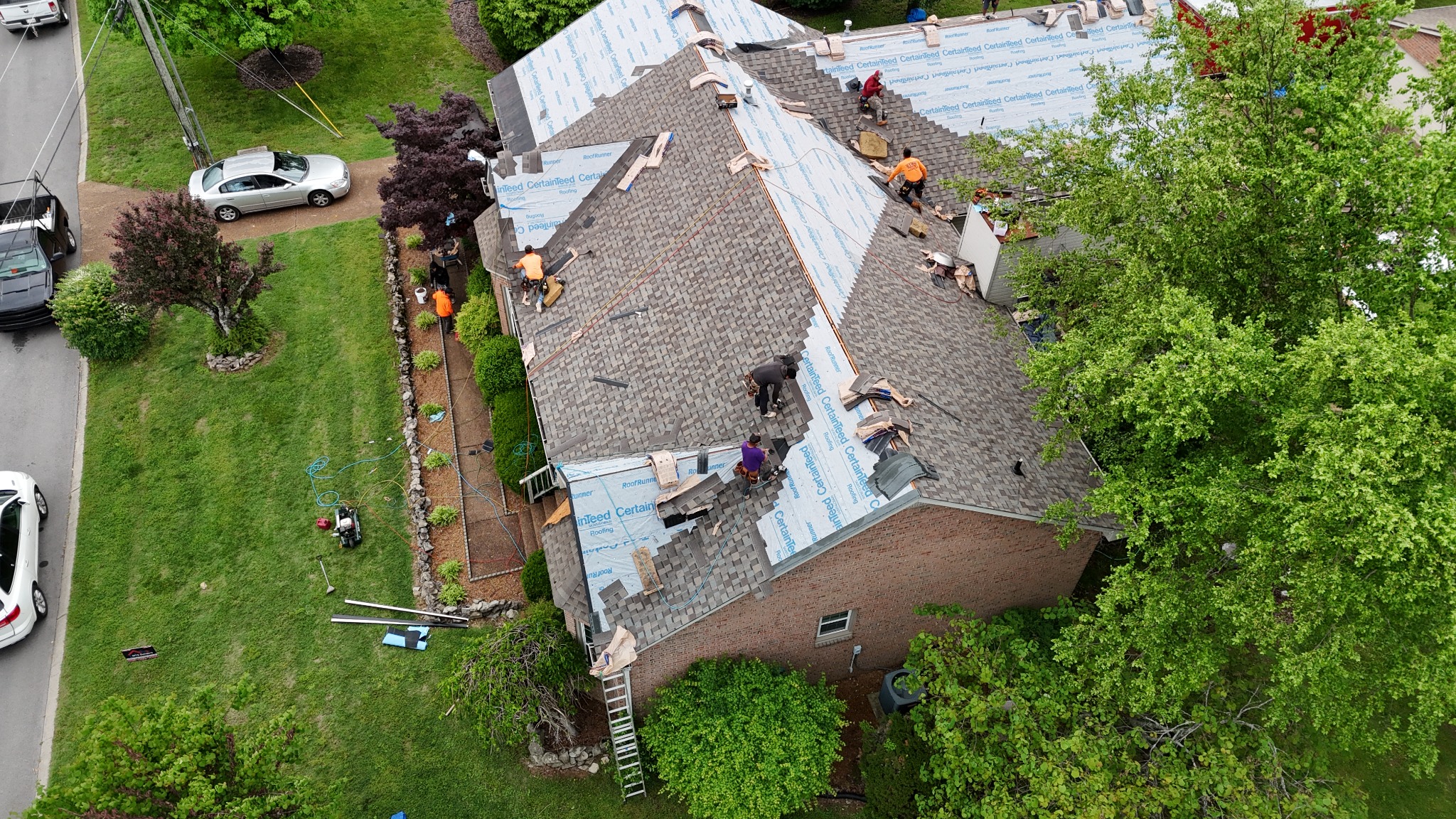 In-progress shingle replacement — Mount Juliet area