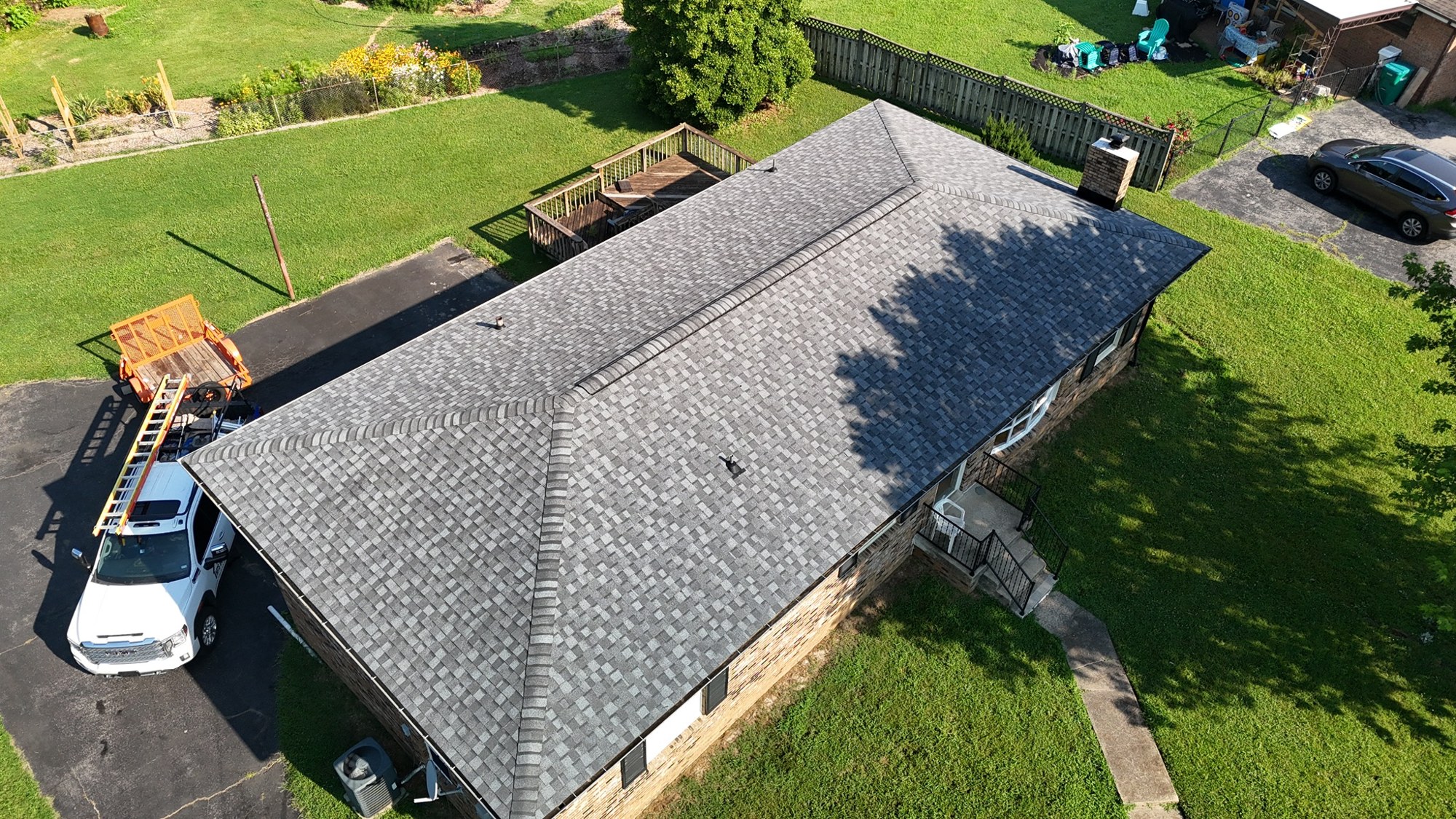 Completed architectural shingle roof — Hendersonville area